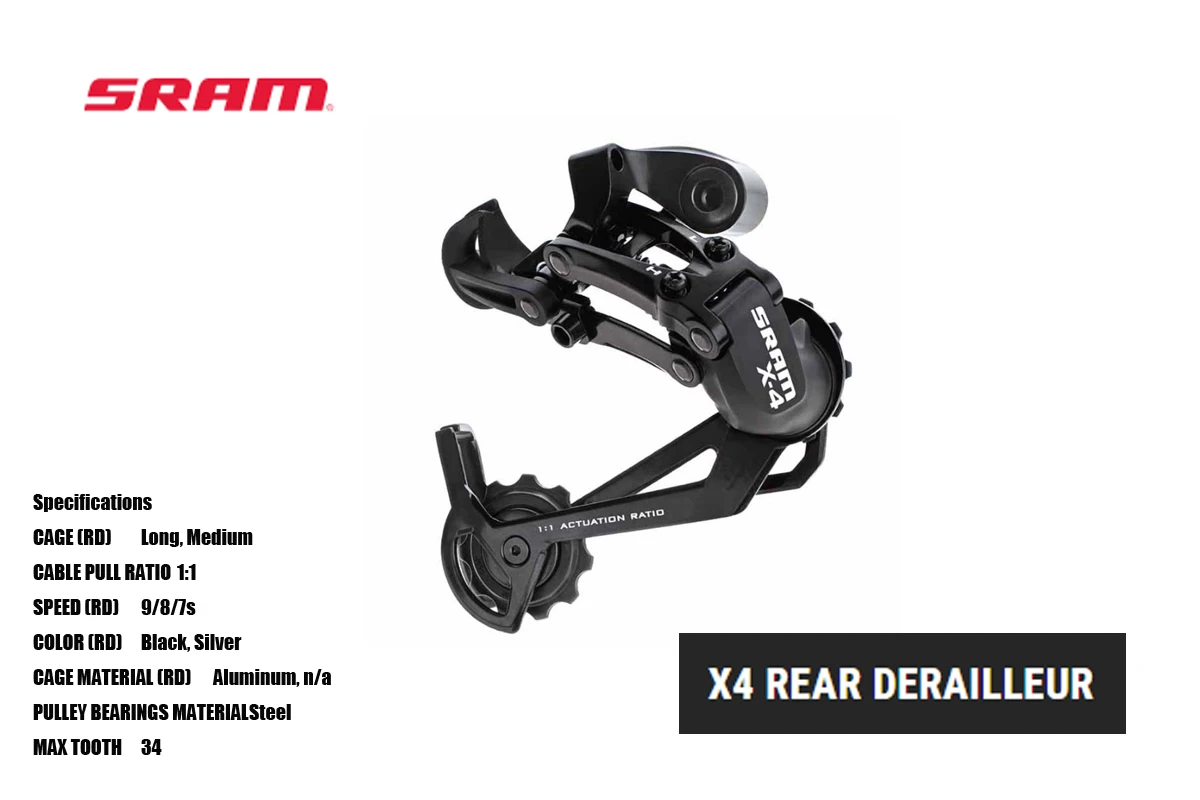 Задний переключатель передач SRAM X4 3X8/9