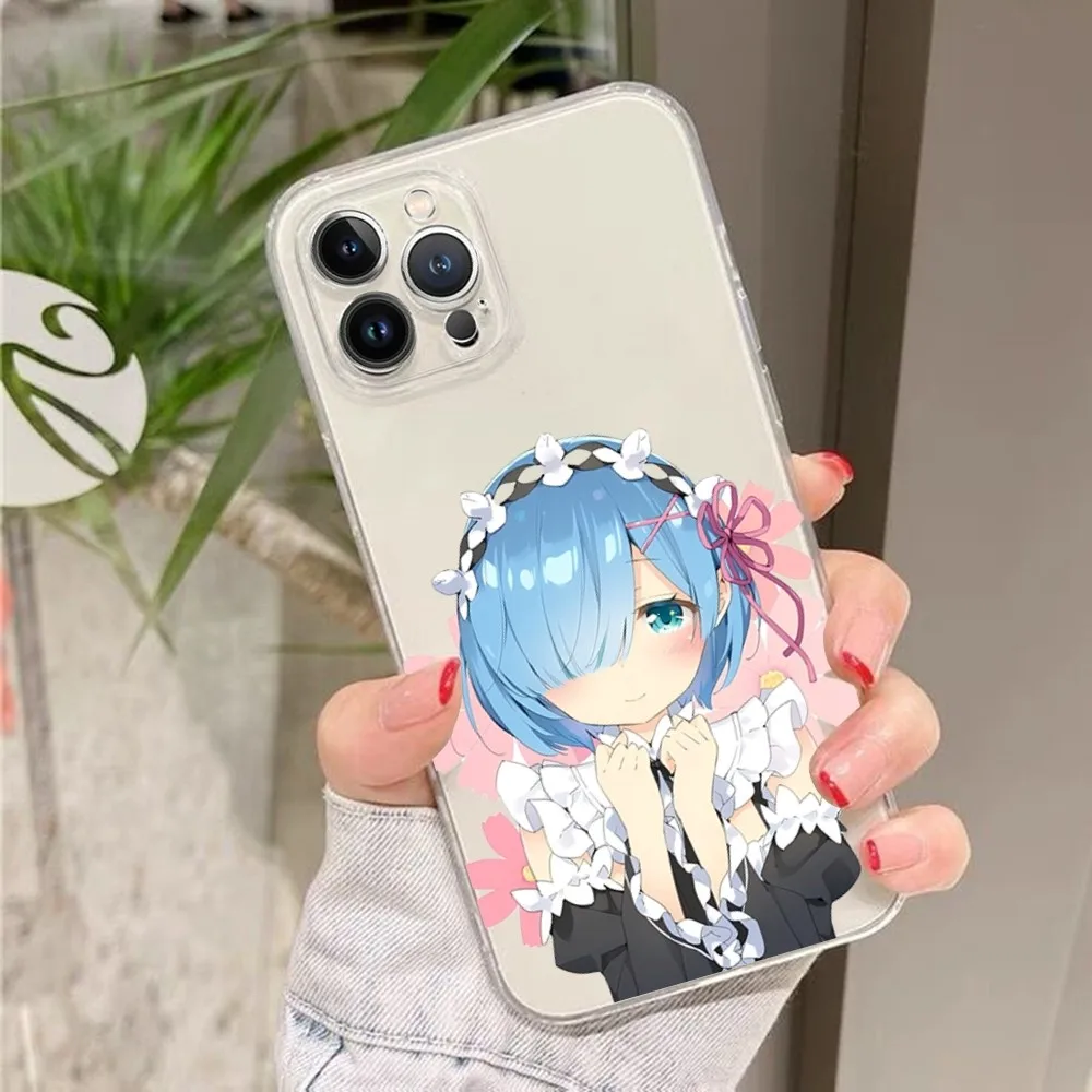 Чехол для телефона ReZERO Ram Rem с аниме силиконовый мягкий чехол iphone 16 15 14 13 12 11 Pro Mini XS