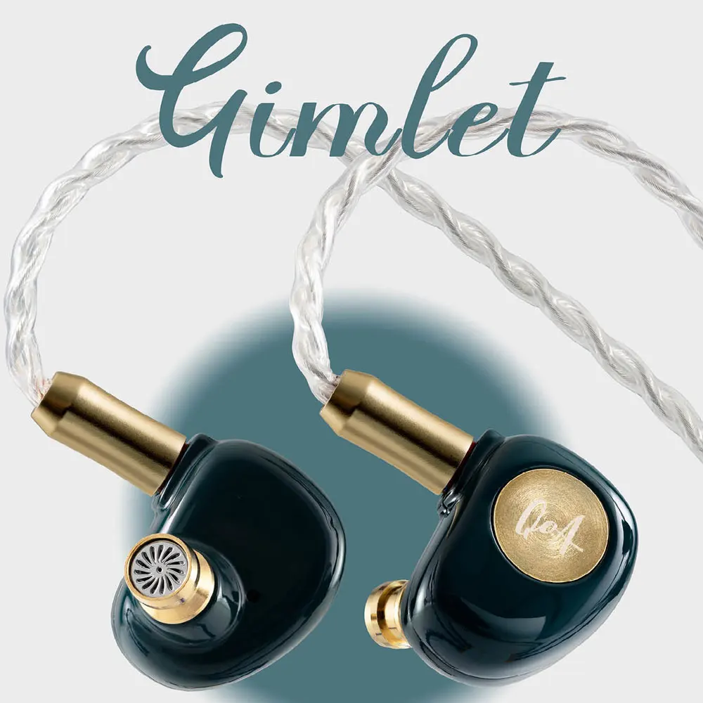 

QoA Gimlet Wired HiFi Best In Ear IEMs Earphone 10mm Dynamic Driver Unit Headphone Monitor with 2Pin Detachable Cable 3.5mm Plug