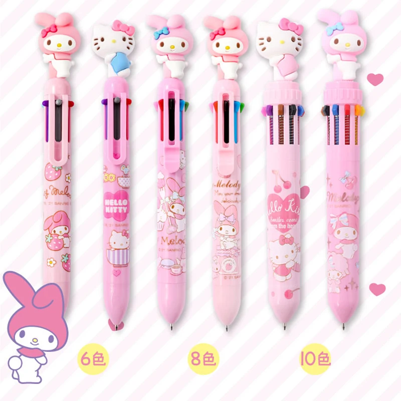 

My Melody Multicolor Ballpoint Pen Takes Notes Special Cartoon Ballpoint Pen 10-color Hand-held Pen Ballpoint Pen Color Pen