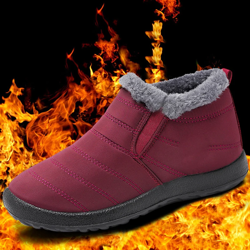 Indestructible Waterproof Snow Shoes For Women Plush Lined Thick Warm Boots With Anti-slip Sole Winter Gift For Mother