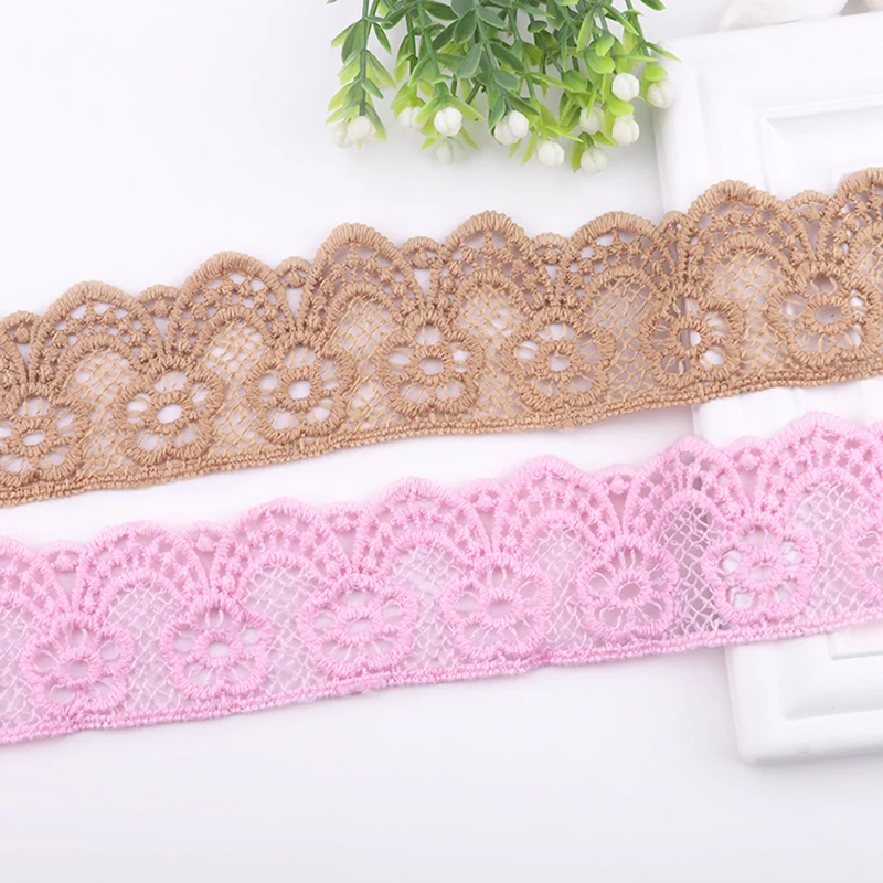 

1/2 Yards Colorful Classic Milk Fiber Lace DIY Apparel Sewing Supplies Water Soluble 4.5CM Embroidered Lace Clothing Accessories