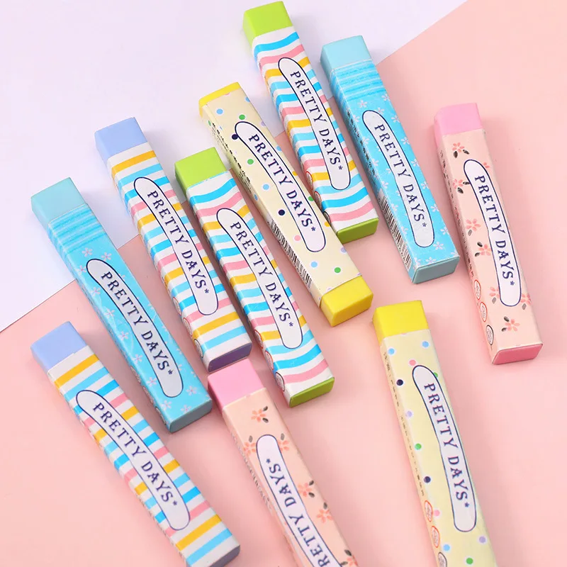 Однотонные длинные резиновые принадлежности для студентов эскизный ластик