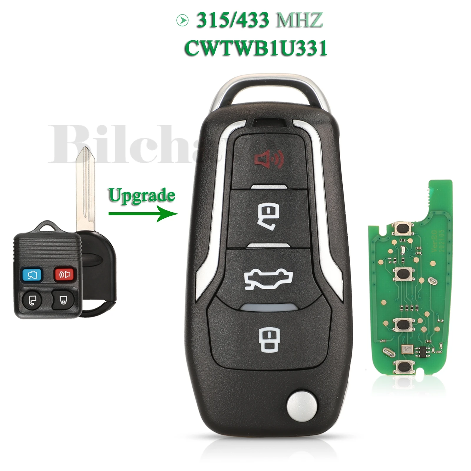 

Jingyuqin модифицированный CWTWB1U331 откидной дистанционный ключ 315/433 МГц для Ford Explorer Focus Edge Escape Ranger Mustang Flex Mercury Lincoln
