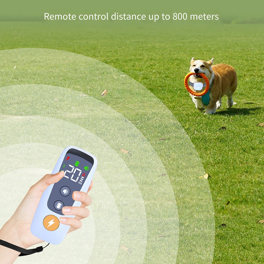 

Водонепроницаемый ошейник с пультом дистанционного управления, 800 м