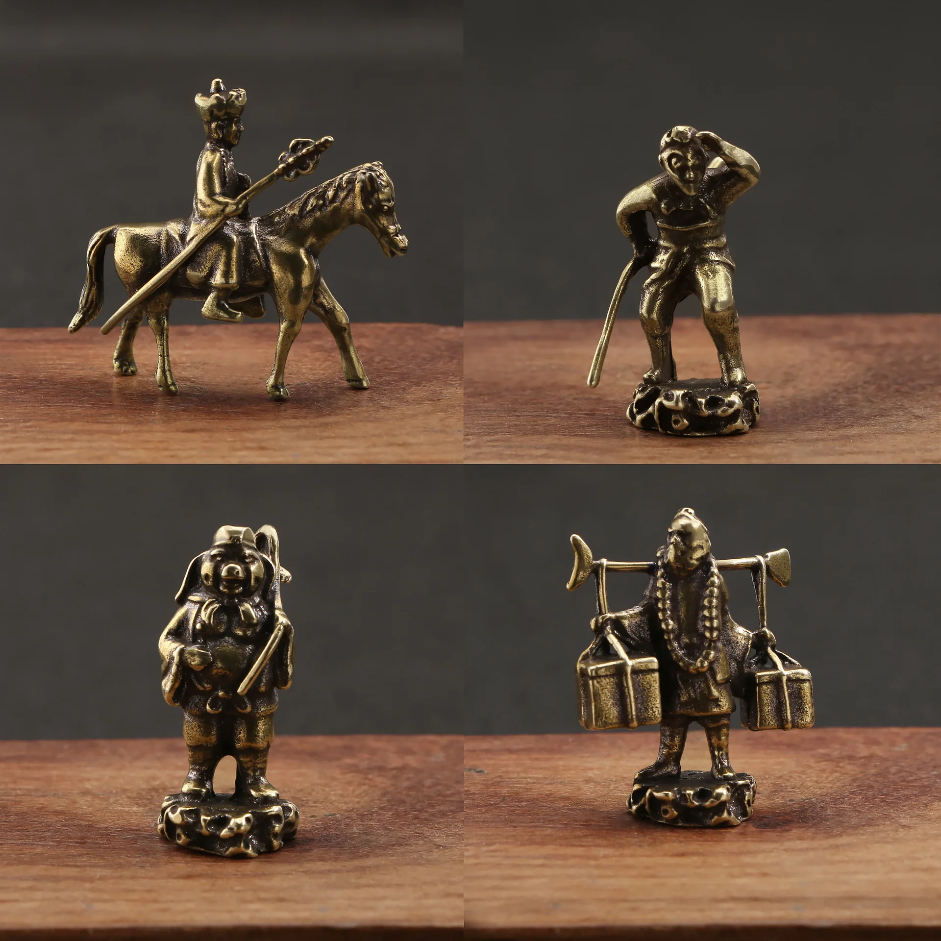 Латунные фигурки Путешествие в Запад от винтажного производителя миниатюрные