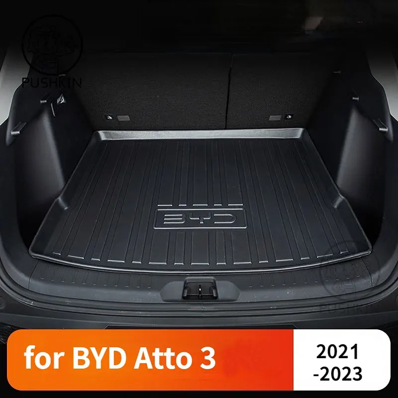 Tailored Boot Liner Tray For BYD Atto 3 Yuan Plus EV 2021~2023 Car Rear Trunk Cargo Mat Sheet Carpet Mud Protector Waterproof