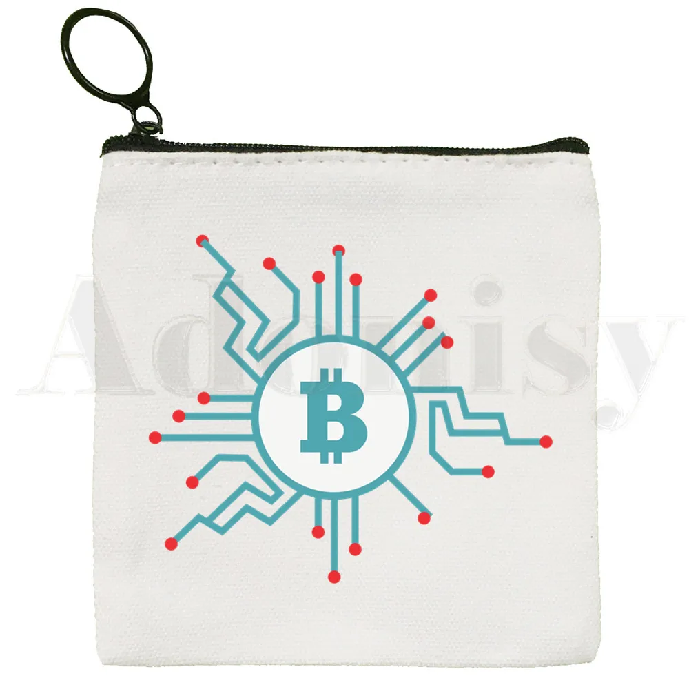 Crypto Cryptocurrency Bitcoin Blockchain BTC Bag Coin Purse Storage Small Bag Card Bag Key Bag Coin Clutch Bag Zipper Key Bag