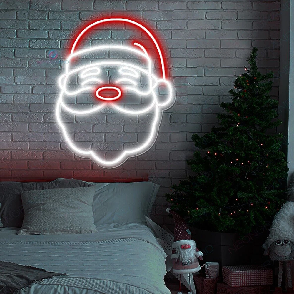 Custom Santa Neon LED Sign Christmas Neon Sign Family Room Bedroom Wall Decoration Holiday Party Night Lights Cool Kids Gifts