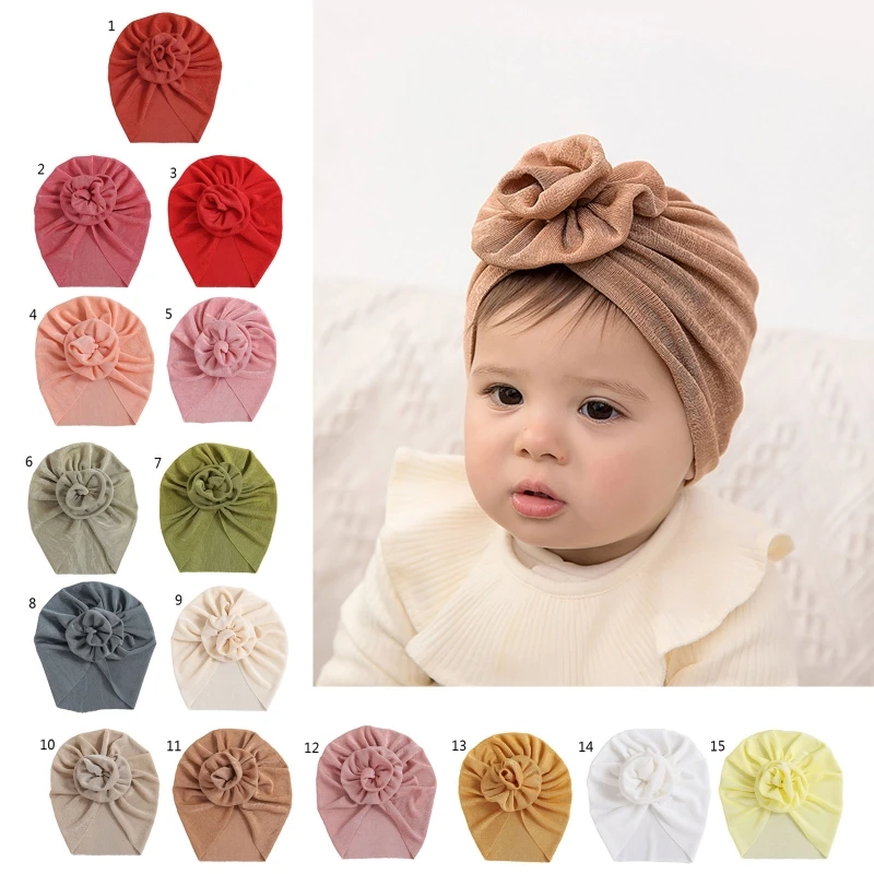 

Girls Muslin Hat Toddler Ice Silk Turban Hat Head Dress Knot Hat Hairband Accessories Infant Toddler Girls Photo Props