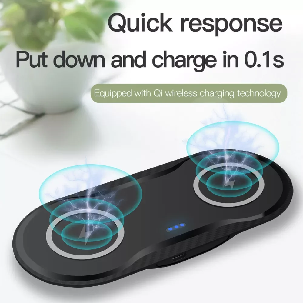 

2023 DCAE 30W Fast 2 In 1 Qi Wireless Charger For Airpods Pro iPhone 13 12 11 XR X 8 Dual Charging Pad Station for Smsung S21 S2