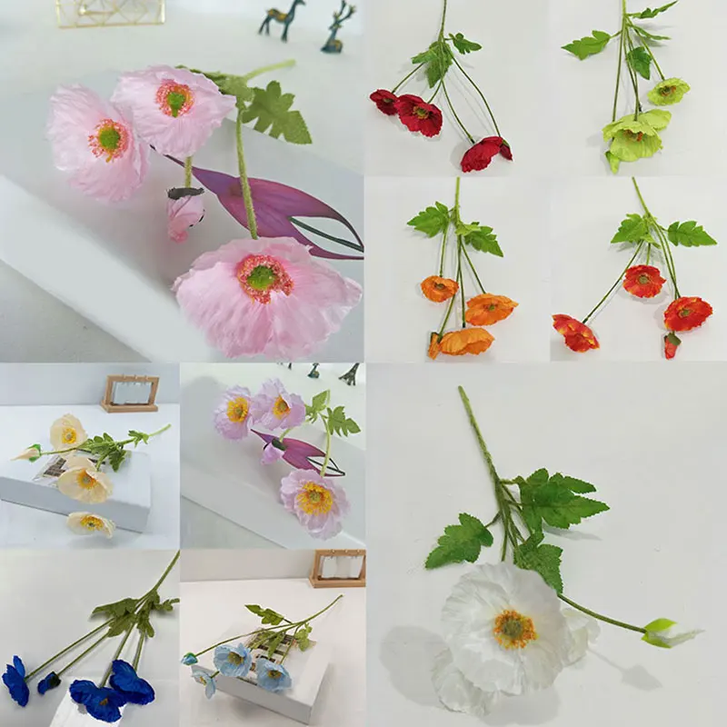 

2022 New 2pcs Beautiful Artificial Silk Flowers Small Bouquet Flores Home Party Spring Wedding Decoration 4 Heads Fake Flower
