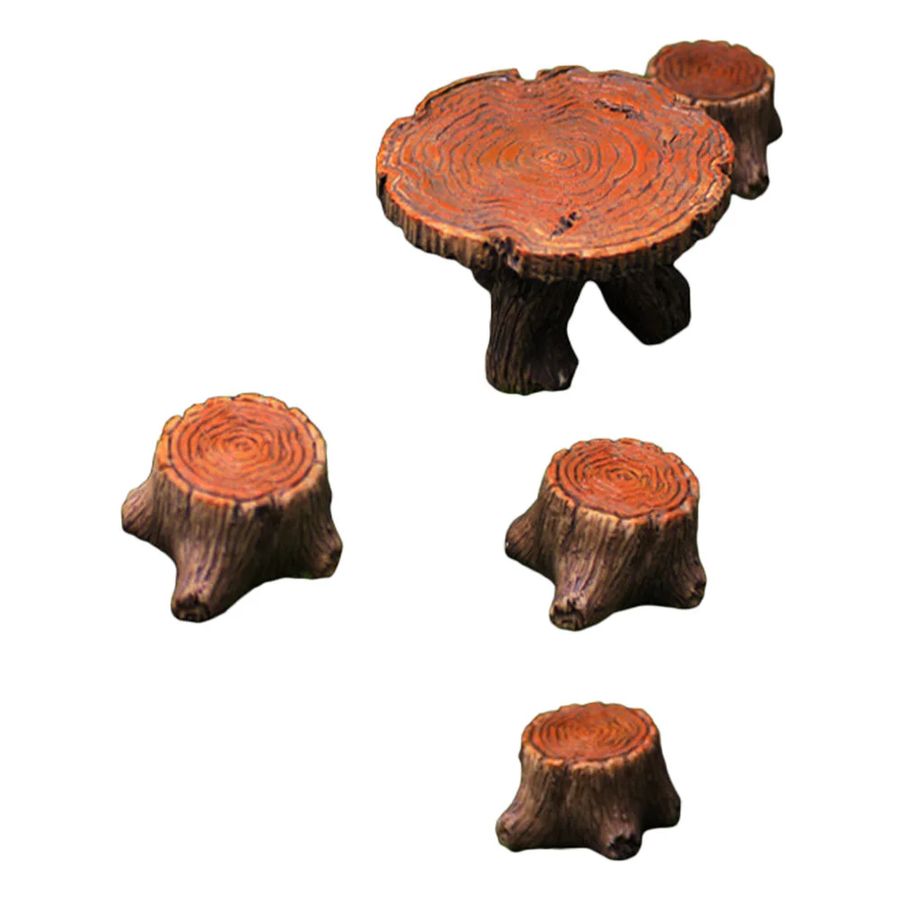 

Chair Mini Table Resin Display Micro Fairy Furniture Landscape Miniature Wood Jewelry Chairs Ornament Set Figurine Craft