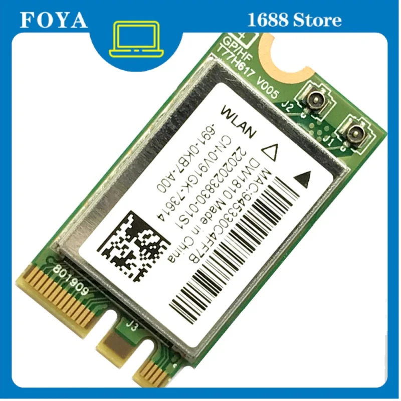 

For DELL 15 5565 5567 3567 DW1810 ac NGFF 433Mbps BT4.1 WiFi Wireless Network Card QCNFA 435 WIFI