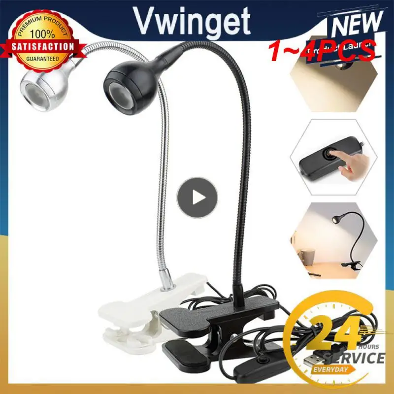 

1~4PCS USB power LED Desk Lamp Flexible Study Reading Book Lights Eye Table Lamp With Clip For Home Bedroom Study