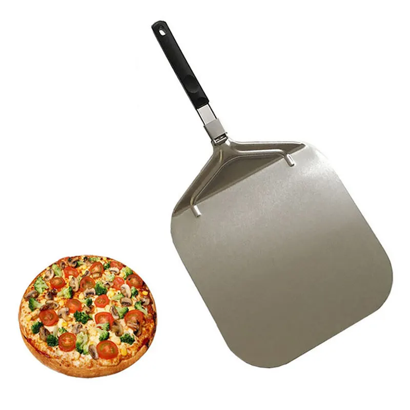 

10 12 inch Big long Aluminum Pizza Shovel Peel With Long Handle Accessorie Pizza Paddle Spatula Nonstick Round Pan Baking turner