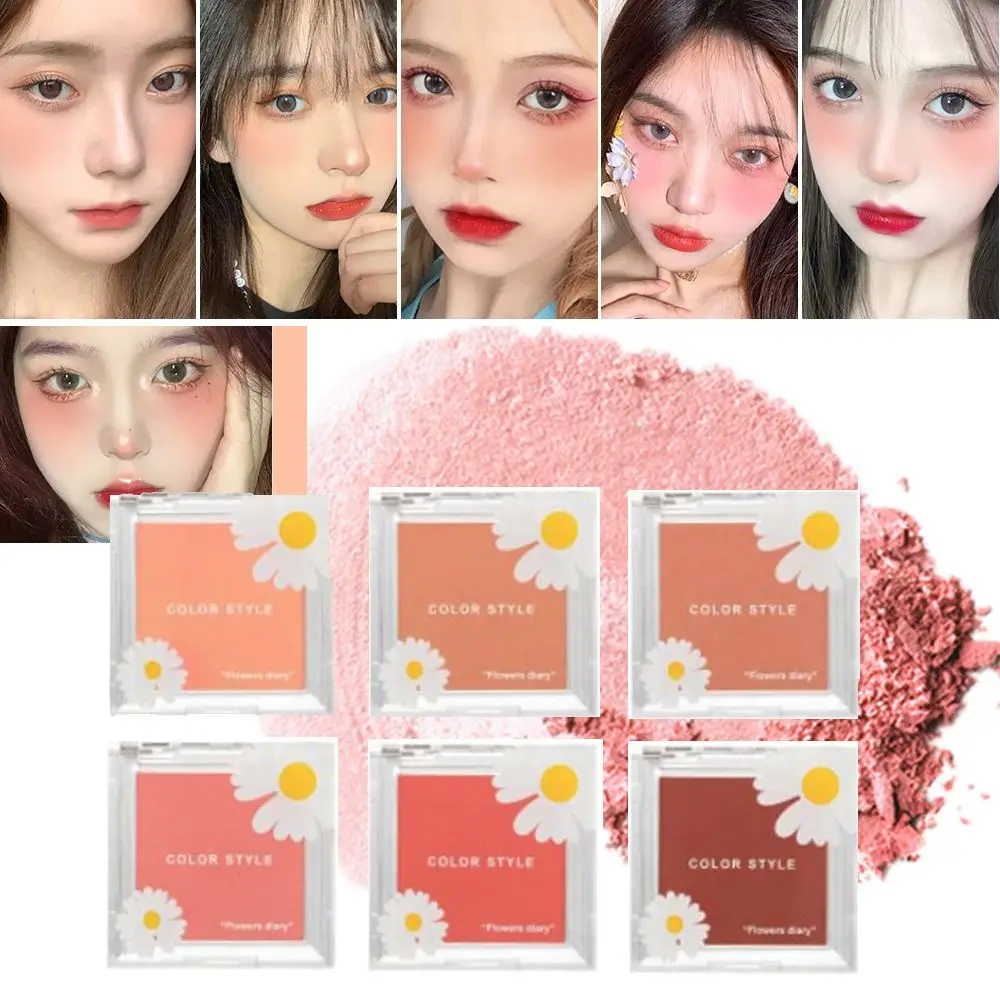 

6 Colors Brightening Waterproof Lasting Shimmer High Gloss Face Rouge Blush Powder Contour Repairing Palette