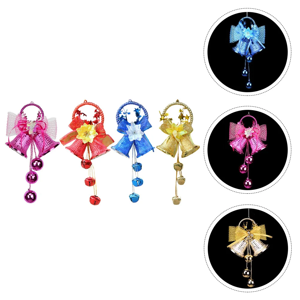 

4 Pcs 1 Set Unique Bow Knot Bells Double-bell Pendants (Random Color,)