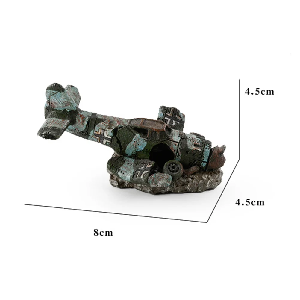 Миниатюрный полимерный самолёт для аквариума искусственный самолет украшение