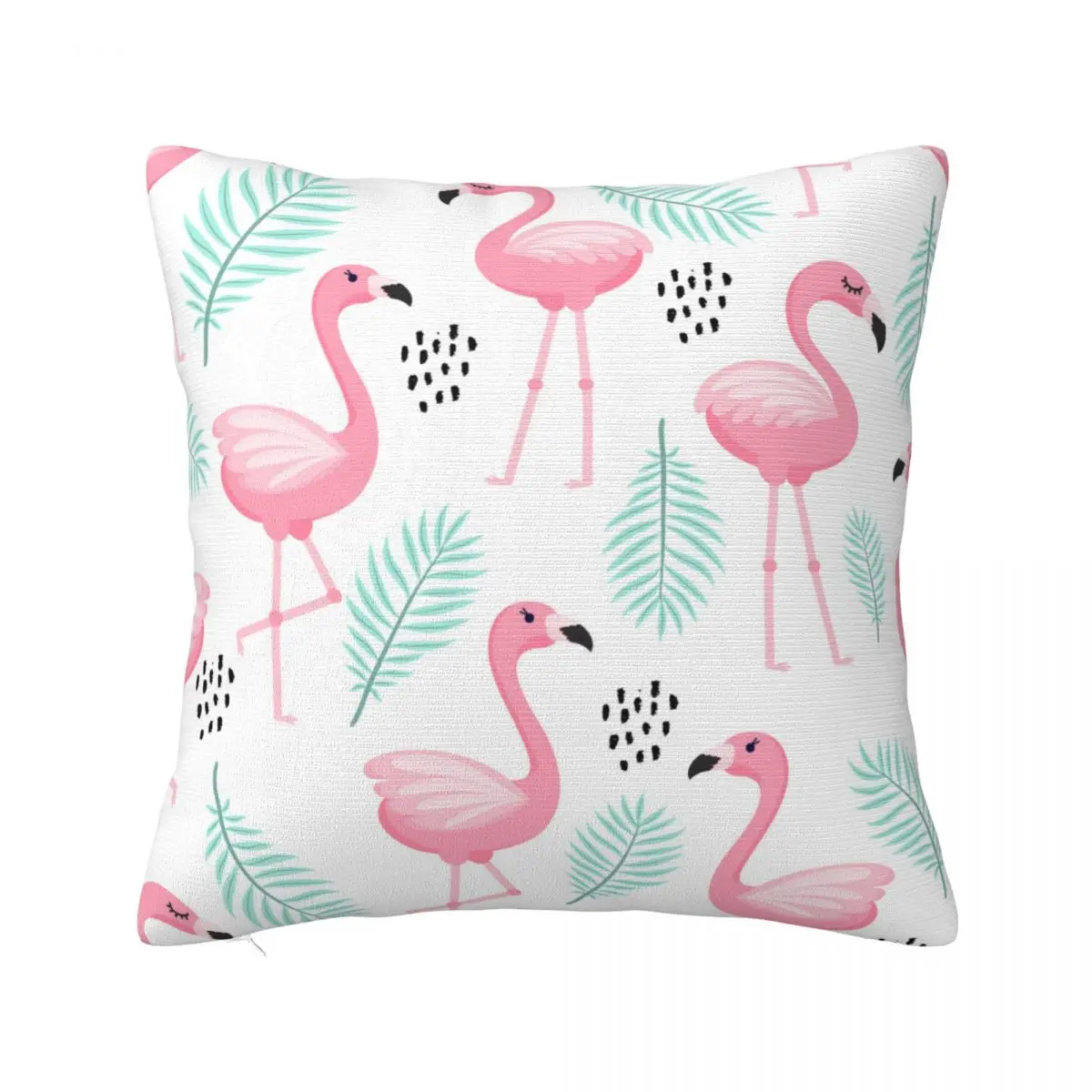 

Pink Flamingo Plaid Pillowcase Printed Polyester Cushion Cover Decor Cartoon Animal Throw Pillow Case Cover Car Square 40X40cm