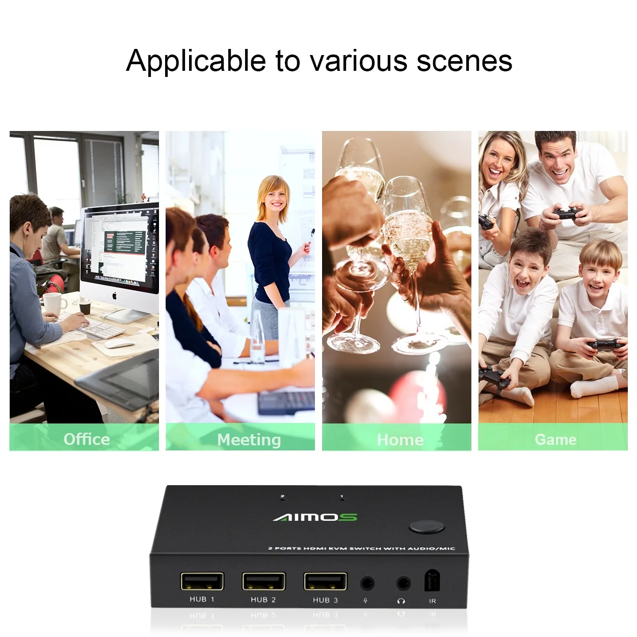 HDMI kvm-переключатель AM-KVM201-CM 2-в-1 HDMI/USB KVM-переключатель с поддержкой HD 2K * 4K 2 узлов