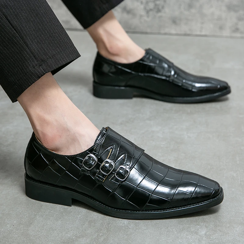 

Туфли мужские классические, Классическая кожаная обувь, без застежки, заостренный носок, Классические лоферы, в британском стиле, 2023
