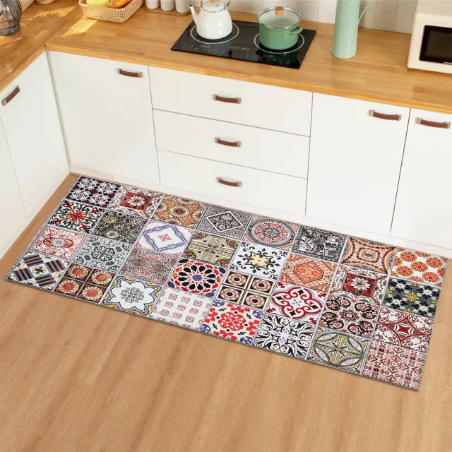 

Bohemian Kitchen Mat Home Long Carpet Anti-Slip Entrance Doormat Bathroom Anti-Slip Mat for Living Room Kitchen Bedroom Carpet
