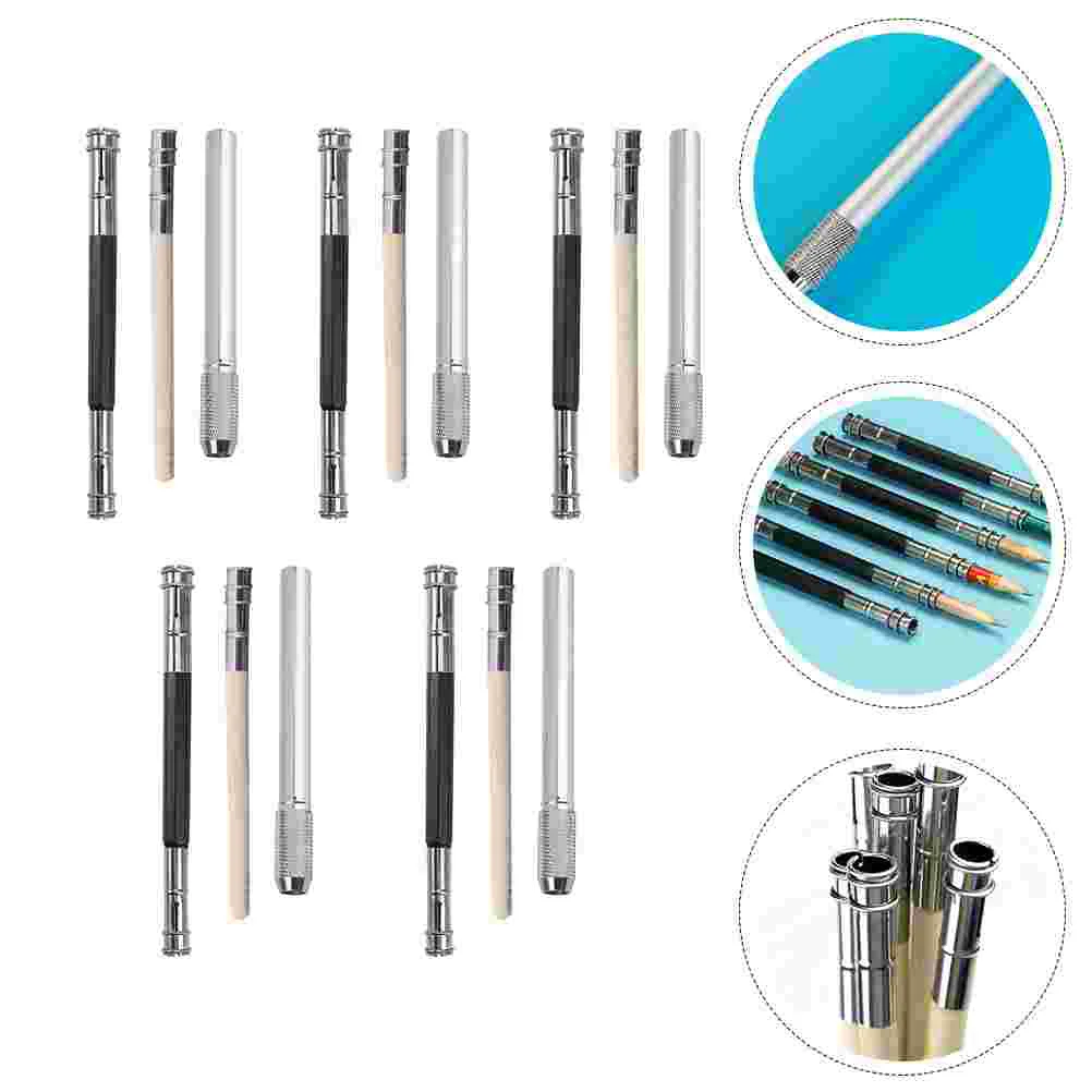 

Extender Supply Artistic Lengtheners Sturdy Holder Useful Extenders Students Stainless Steel School Metal Kid Pencils