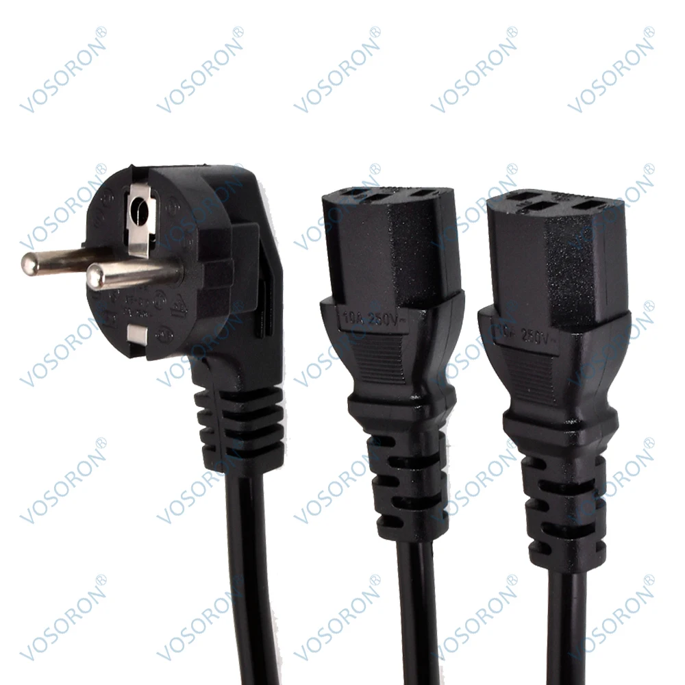 

Разветвитель шнура питания европейского стандарта Schuko CEE7/7-IEC320 2XC13, с Y-образным разъемом, стандарта IEC 320 C13, 150 см