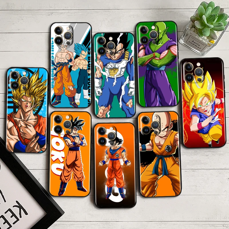

Soft Black Phone Case For Apple iPhone 14 13 12 11 Pro Max Mini XS Max X XR 7 8 Plus 6 Anime D-Dragons B-Balls Z Cover Capa Core