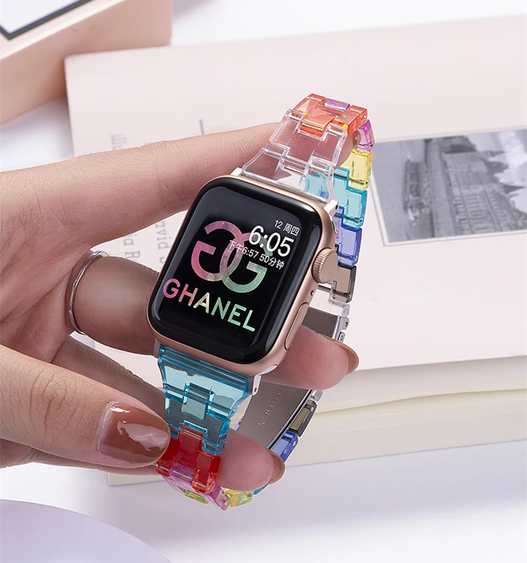 

Rainbow Color Slim Strap+Case for Apple Watch Band 8 7 6 5 4 3 SE Ultra 45MM 49MM 42MM 38MM 44MM 40MM Fashion Bracelet for iWatc