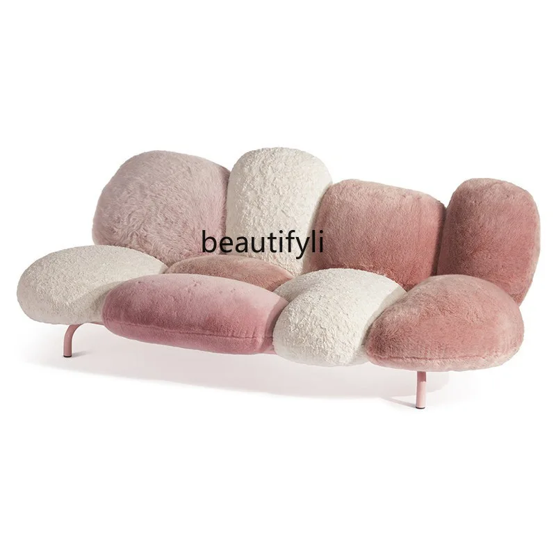 

yj Plush Powder Puff Sofa Model Room Sales Department Reception Apartment Private House Sofa