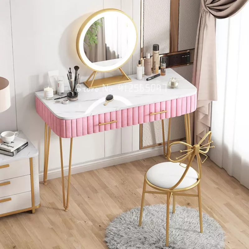 

New Makeup Vanity Cabinet with Mirror Dressing Table Light Luxury Modern Bedroom Makeup Table Single Dressing Table Vanity Table