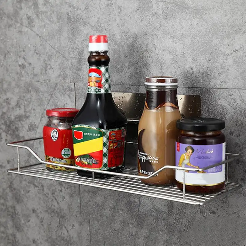 Bathroom Storage Shelf Rack Punch-Free Kitchen Toilet Stainless Steel Wall Hanging Shelves