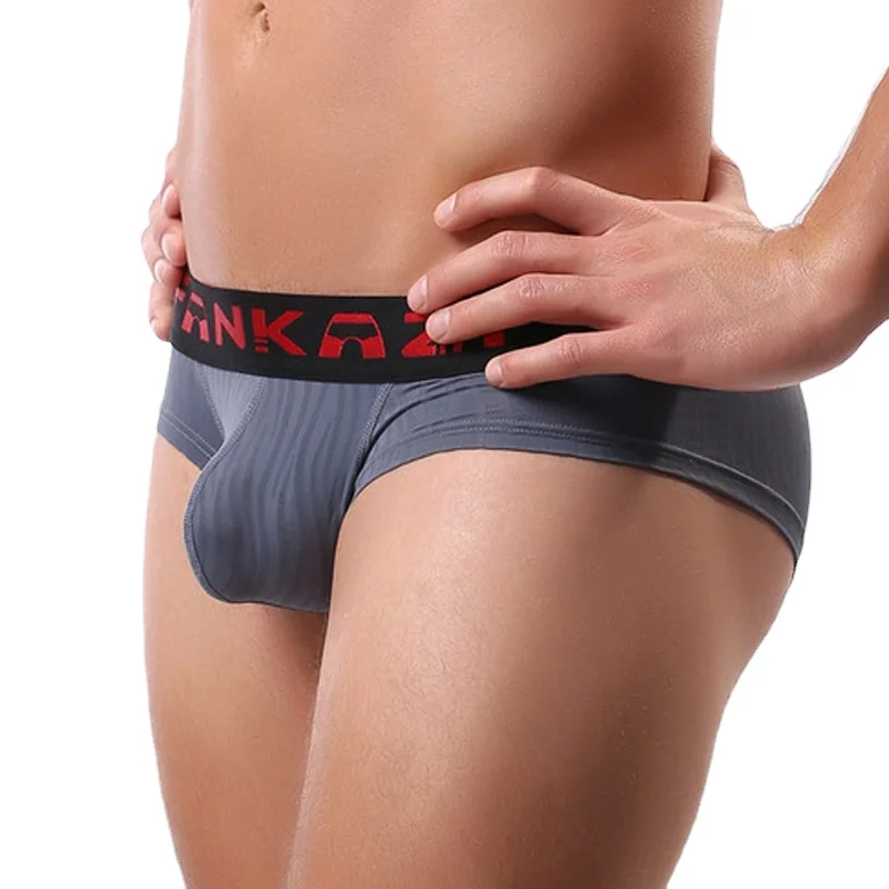 

Трусы-боксеры мужские тонкие, пикантное модное удобное нижнее белье в полоску, с большим пенисом, с заниженной талией и выпуклым гульфиком, ...