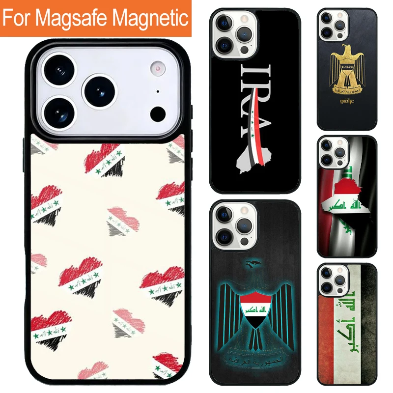 Фото Магнитный беспроводной чехол для телефона с флагом Ирака для iPhone 17 Pro, 16, 15, 13, 12, 11 Pro Max, Air 14 Plus с поддержкой MagSafe №1