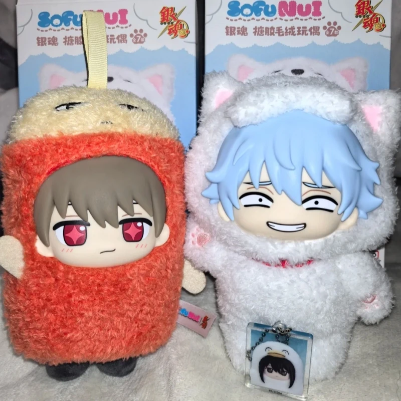 Фото Оригинальная виниловая фигурка-подвеска Саката Гинтоки из серии Bandai Sofunui Gintama, модная игрушка-украшение, таинственная коробка-сюрприз, подарок №4