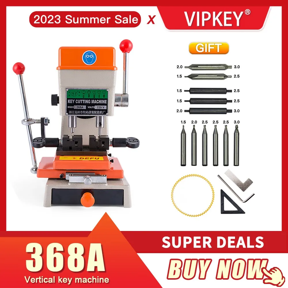 DEFU 368A вертикальная машина для дублирования ключей 120 Вт, ключевая машина, сверло, фрезеровка, копировальный аппарат, изготовление автомобильных ключей, дверные слесарные инструменты для учащихся