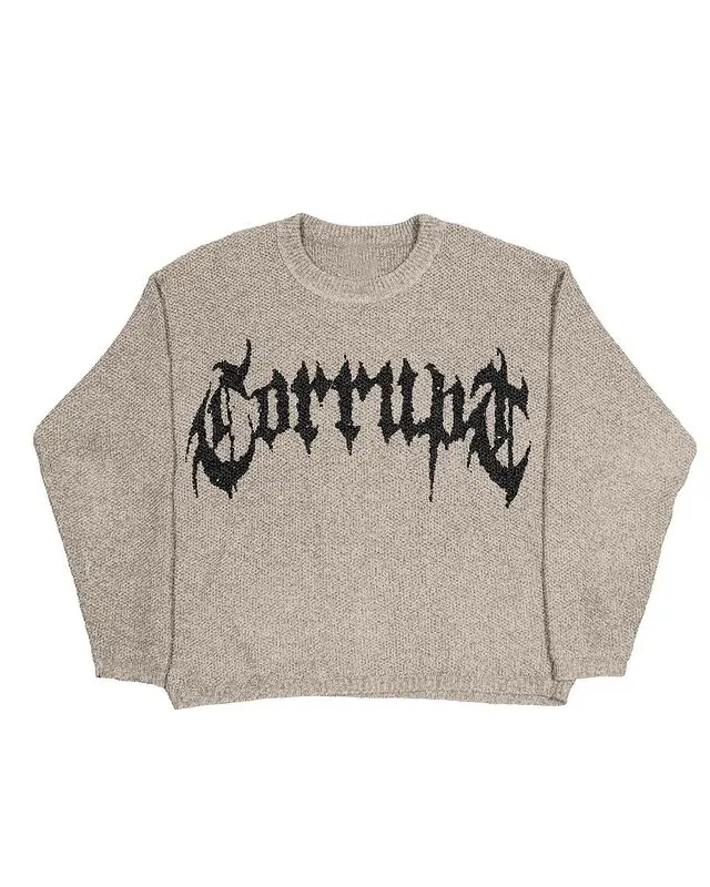 

Свитер мужской пуловер зимний теплый плотный вязаный свитер женский винтажный Свитер оверсайз женский панк гранж пальто унисекс