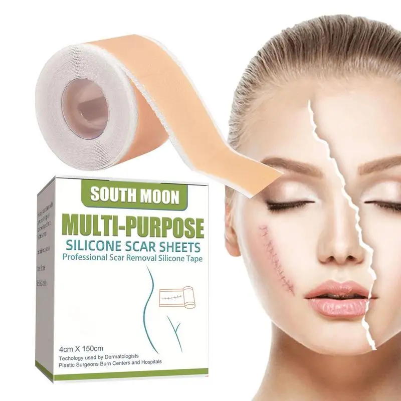 

Шрам-лента для тела 1,5 м, силиконовая лента для растяжки, моющиеся безопасные для кожи силиконовые гелевые листы для удаления и размягчения шрамов