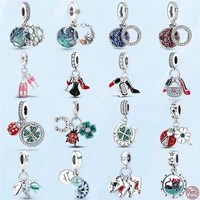 2022 new hot sale silver color snape doe patronus dangle charm beads fit original pamura bracelet pendant women diy jewelry gift