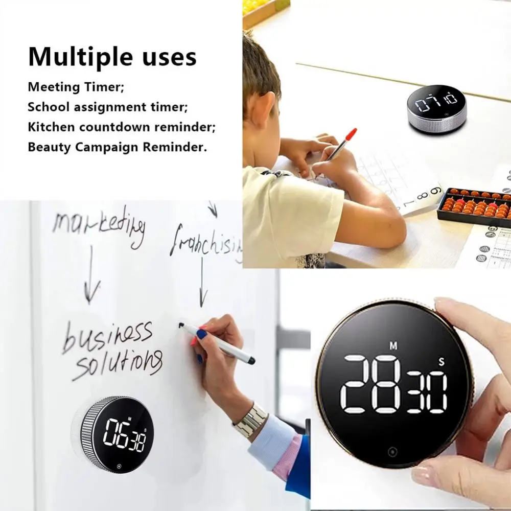 

Creative Countdown Beauty Movement Reminder Kitchen Tool Household Self Regulated Rotary Timer Magnetic Suction Led Mute Timer