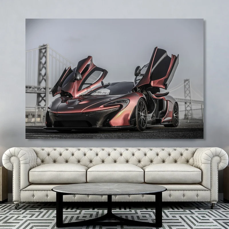 Supercar Mclaren Doors Up Wallpaper Canvas Painting Unframe Wall Art Posters and Prints Modern Home Room Decorations |