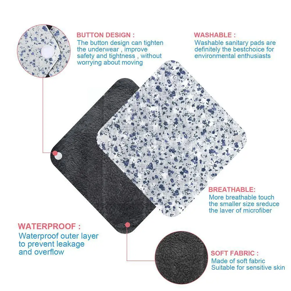 

1pc Color Random New Reusable Panty Liner Cloth Waterproof Period Menstrual Women Pads Sanitary Pad Pad Washable Cotton Nap K7x9
