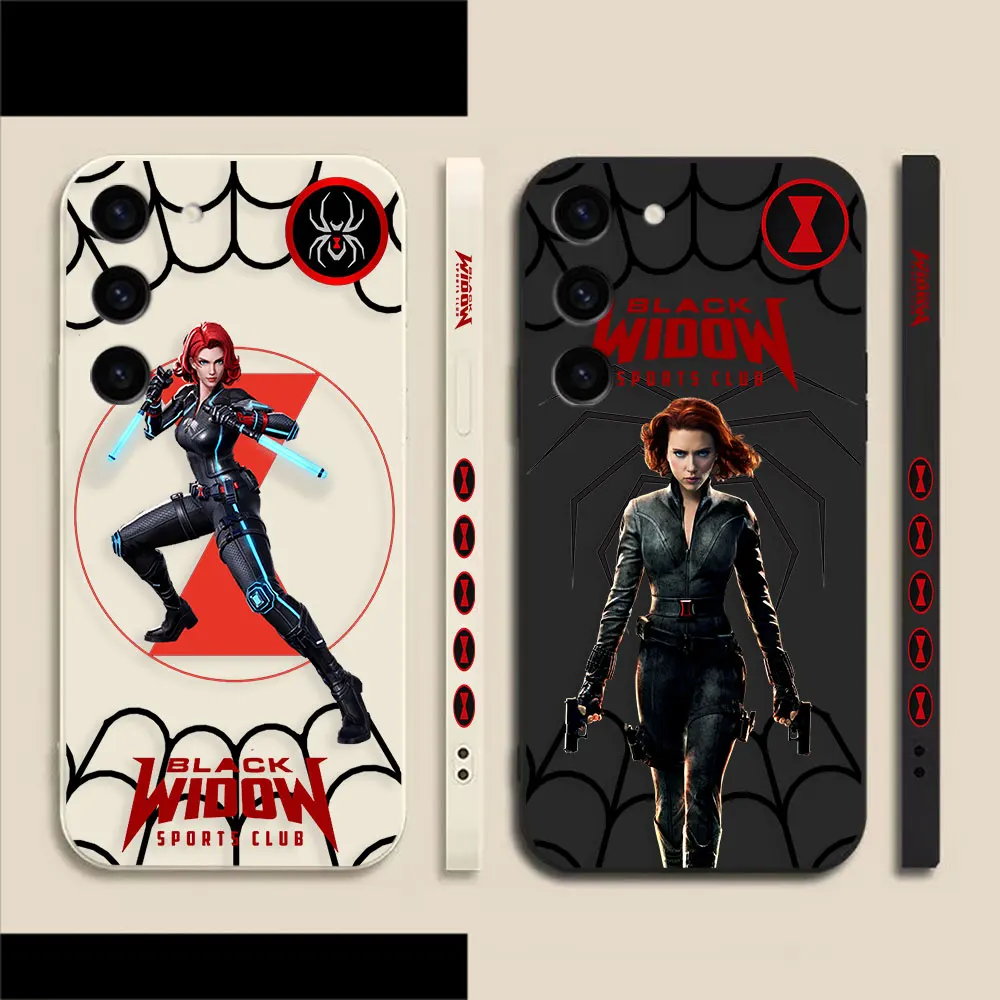 

Marvel Avengers Black Widow Phone Case For Samsung Galaxy S23 S22 S21 S20 FE S11 S11E S10 S9 Ultra Plus 4G 5G Colour Liquid Case