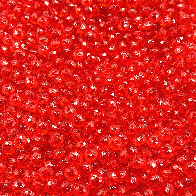 Прозрачные граненые плоские акриловые бусины 6/8/10 мм с отверстием для