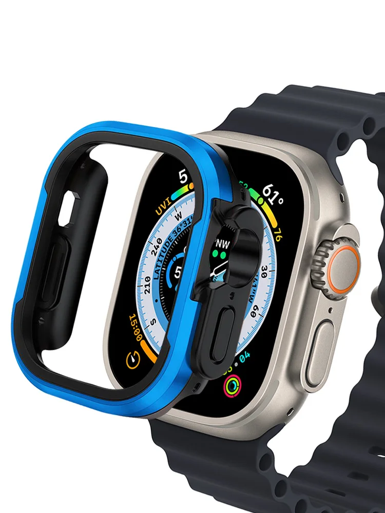 

Металлическая флейта для Apple Watch Ultra 49 мм, аксессуары, защита, ТПУ бампер, закаленное стекло iwatch серии 8 7 6 se 45 мм 41 мм 44 мм 40 мм, чехол