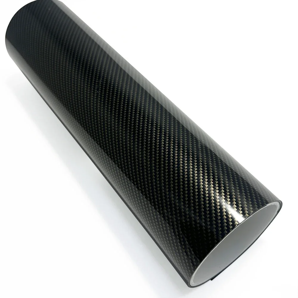 High Glossy PET Gold Carbon Fiber Vinyl Wrap Film Waterproof Car Stickers on the Hood Adhesive Auto Motorcycle Accessories