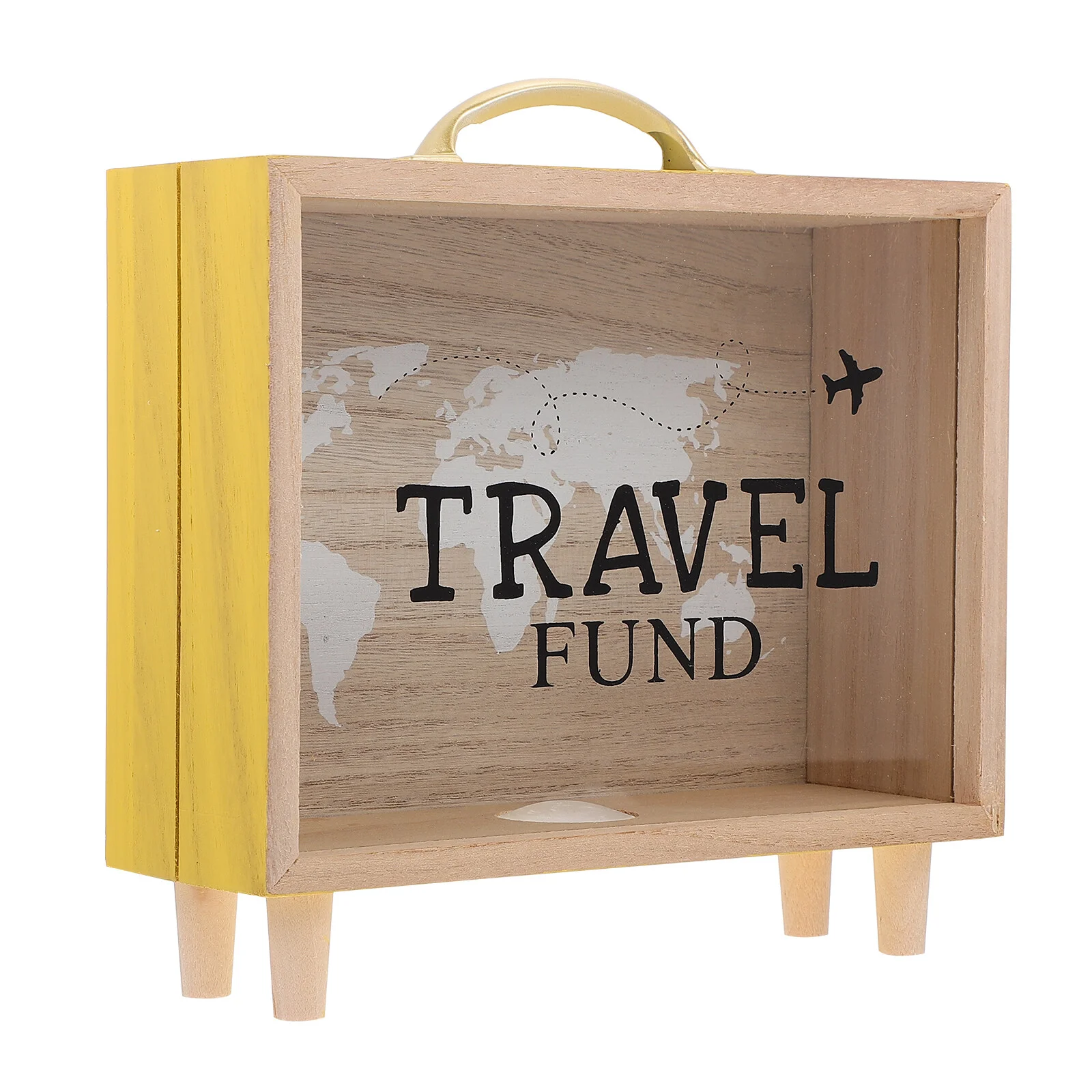 

Money Box Desktop Saver Creative Piggy Bank Wooden Container Storage Case Home Display Decoration
