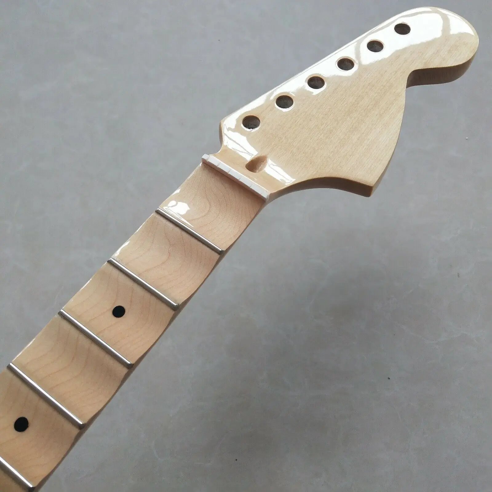 Gloss Big head Full scalloped Guitar neck Replace 22 Fret 25.5in Maple Fretboard enlarge